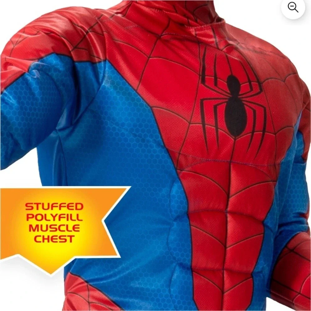 Marvel Spiderman Child Costume Spandex Zentai Suit Mask Large 10-12 Jazwares NEW